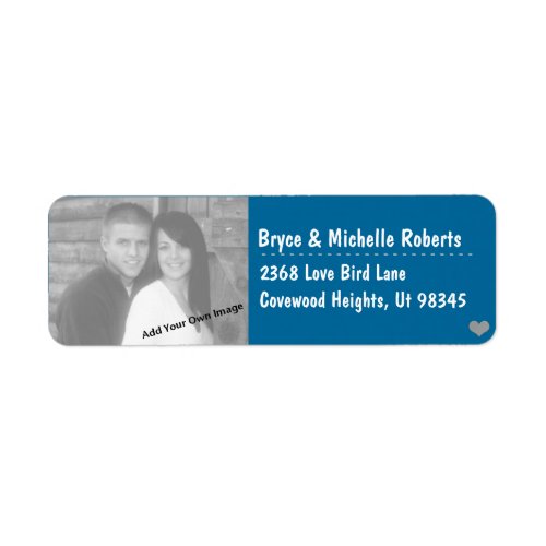 Add Your Photo and Info Love Teal Address Labels