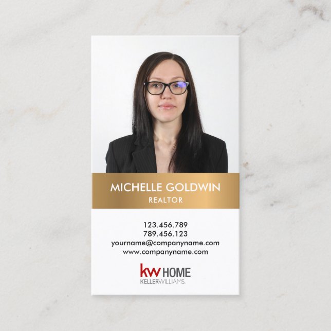 Add Your Photo and Logo Real Estate Professional Business Card (Front)