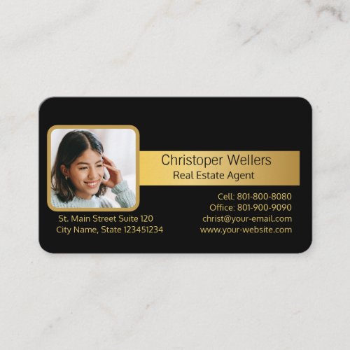 Add Your Photo and Logo Real Estate Professional  Business Card