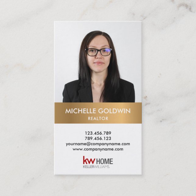Add Your Photo and Logo Real Estate Professional Business Card (Front)