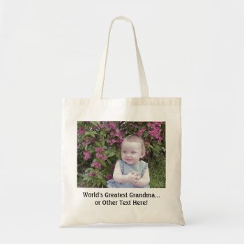 Add Your Photo And Simple Text Tote Bag by MarshBaby at Zazzle