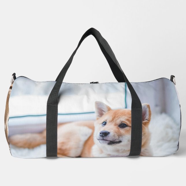 Add Your Photo and Text 2 Sided Customized Duffle Bag (Front)