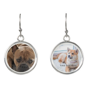 Add Your Photo and Text 2 Sided Customized Earrings