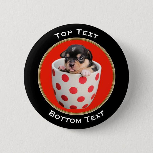 Add Your Photo and Text Custom Pinback Button (Front)