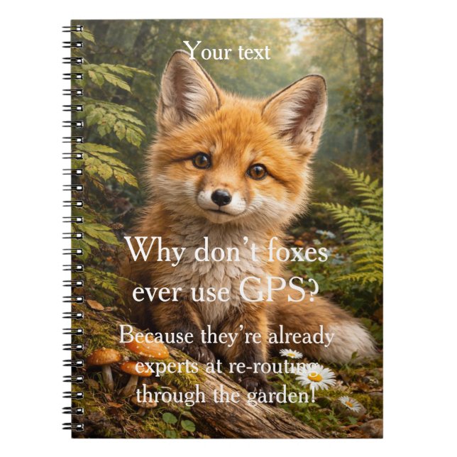 Add your photo and text Modern fine art fox cute Notebook (Front)