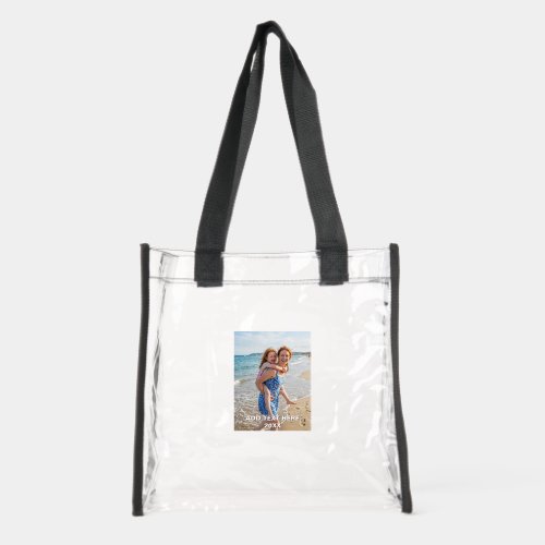 Add Your Photo and Text Personalized  Clear Tote Bag