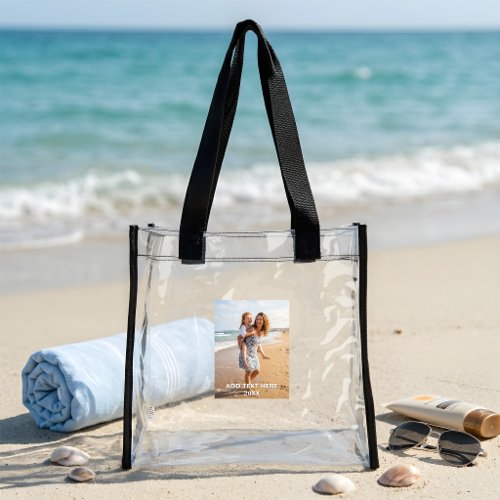 Add Your Photo and Text Personalized  Clear Tote Bag