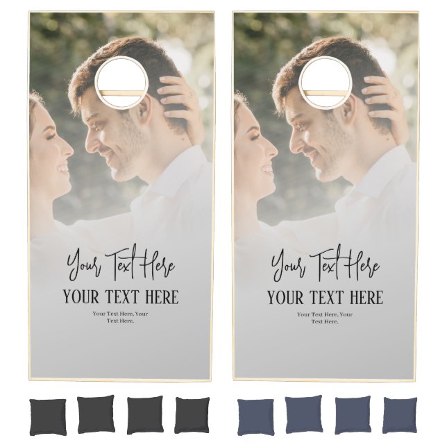 Add your photo and Text wedding  Cornhole Set (Set)