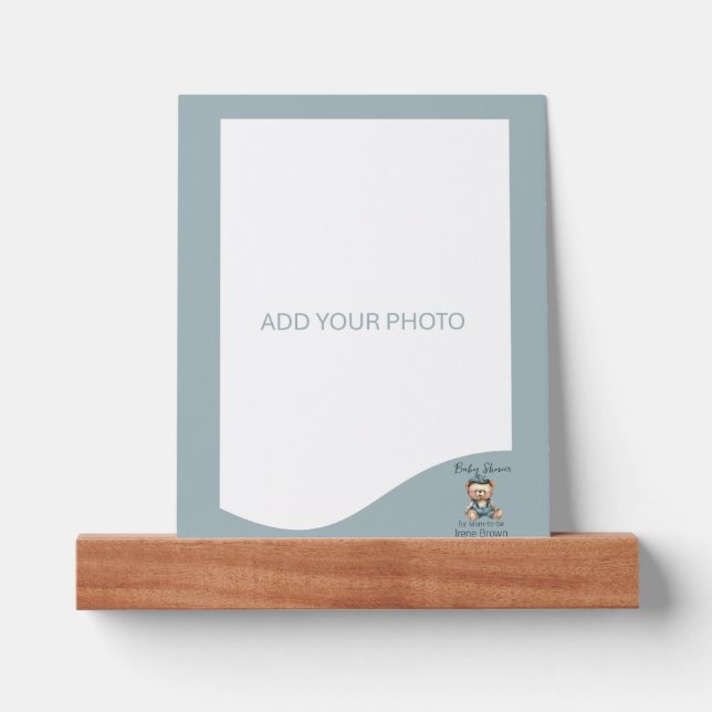 Add Your Photo Baby Shower Theme Picture Ledge (Front)