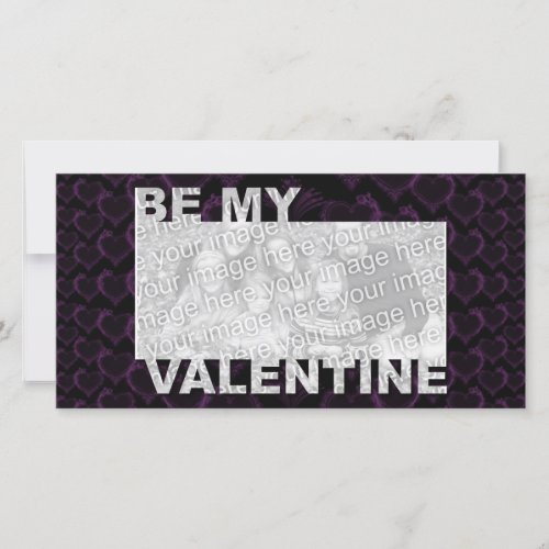 ADD Your Photo Be My Valentine Frame _ Goth Hearts Holiday Card