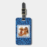 Add Your Photo | Blue Leopard Texture Luggage Tag