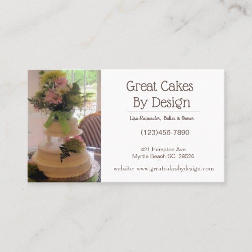 Add Your Photo Cake Baker Business Cards