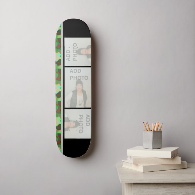 Add Your Photo Camouflage Skateboard (Wall Art)