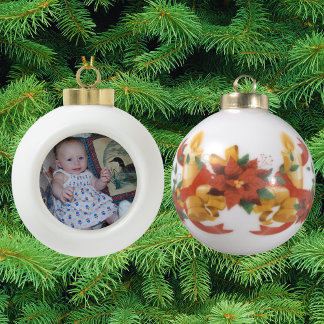 Add Your Photo Ceramic Ball Christmas Ornament