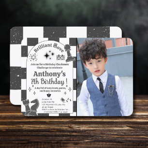Add your photo Chess Tournament Birthday For Boys Invitation