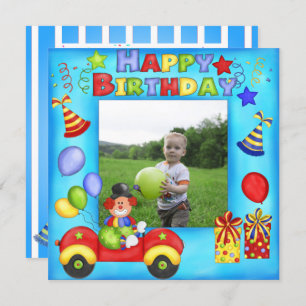 Add Your Photo Clown Birthday Card