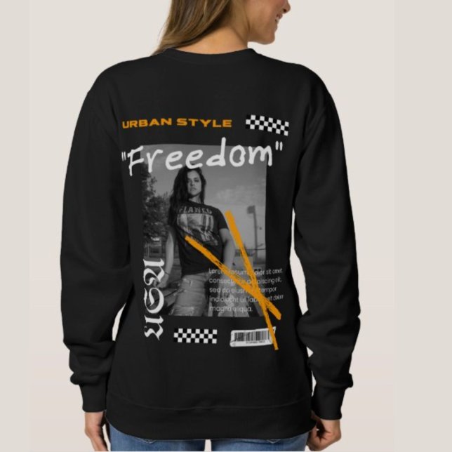 Add your photo Cool Urban style street wear Black Sweatshirt (Creator Uploaded)