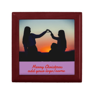  add your photo custom calligraphy christmas card  gift box