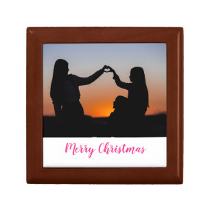  add your photo custom calligraphy christmas card gift box