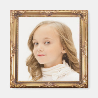 Add YOUR PHOTO Custom Gold Frame Magnet