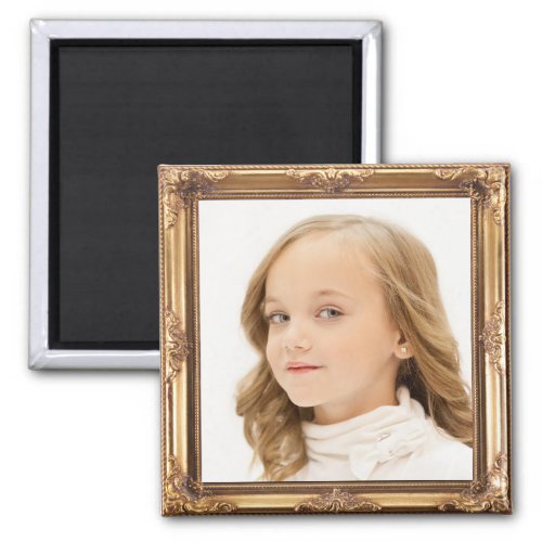 Add YOUR PHOTO Custom Gold Frame Magnet
