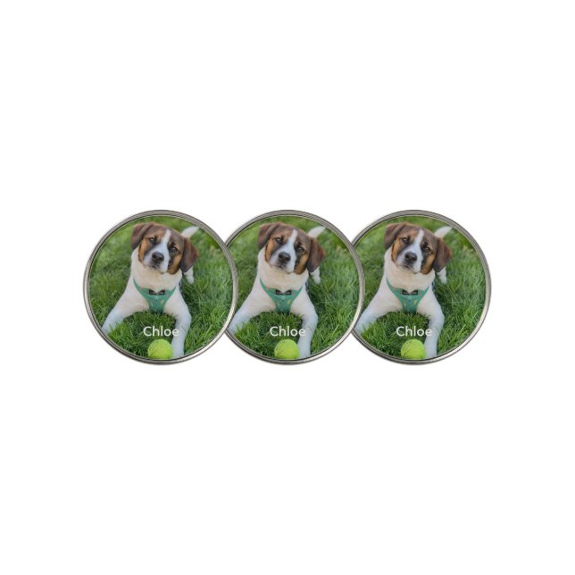Add Your Photo Dog Photo Kids Photo Family Photo  Golf Ball Marker (3 Up)