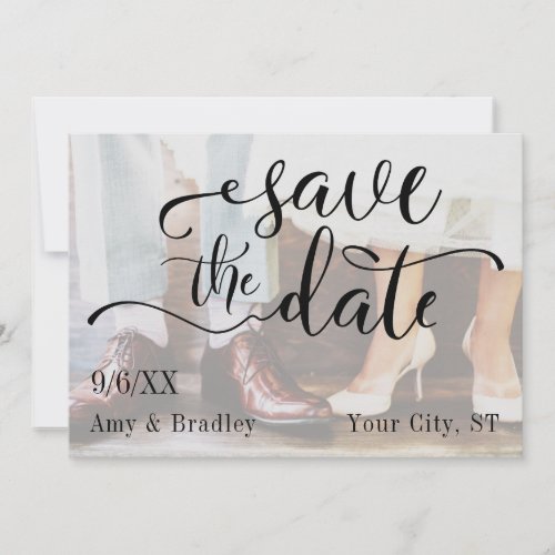 Add Your Photo Elegant Script Save the Date