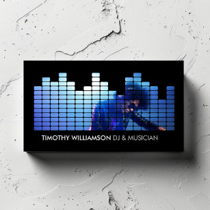 Add Your Photo Equalizer DJs, Musicians Business Card