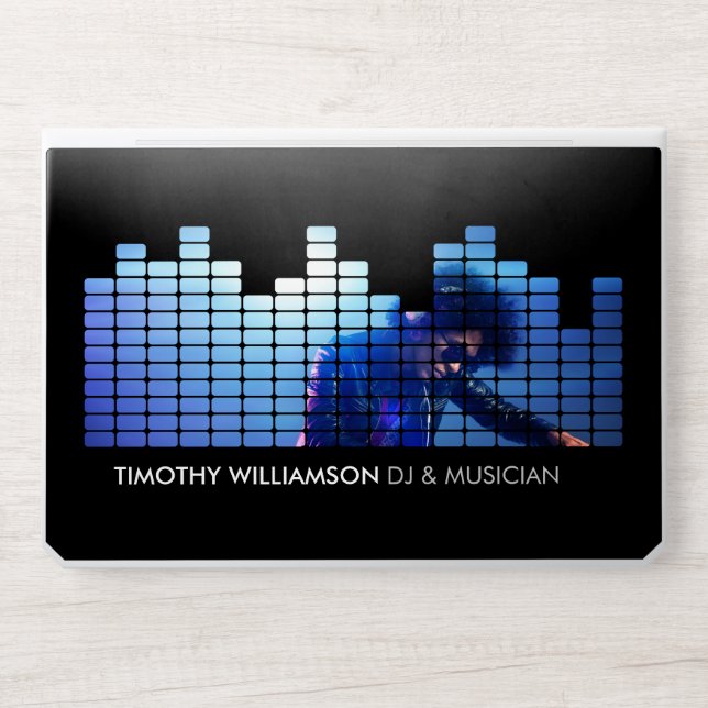 Add Your Photo Equalizer DJs, Musicians HP Laptop Skin (Front)