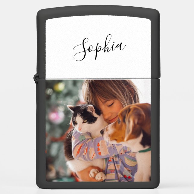 Add Your Photo | Free Text Custom Zippo Lighter (Front)