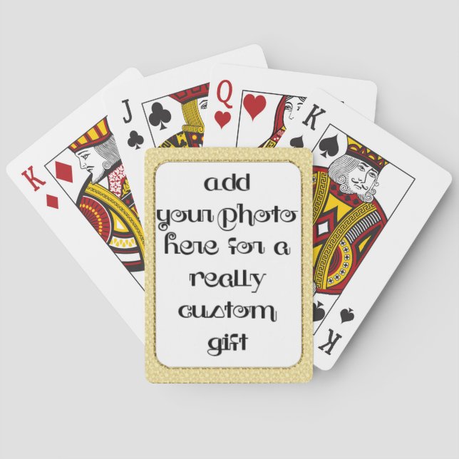 Add Your Photo Gold Frame Play Poker Cards (Back)