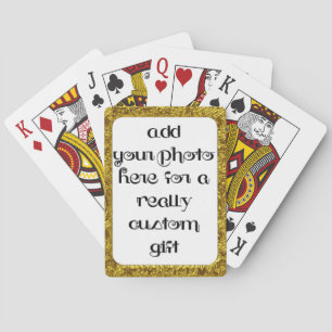 Add Your Photo Gold Frame Play Poker Cards