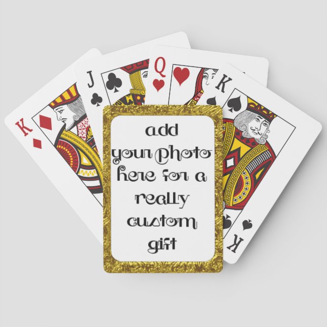 Add Your Photo Gold Frame Play Poker Cards (Back)