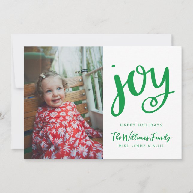 ADD YOUR PHOTO | Happy Holidays JOY Invitation (Front)