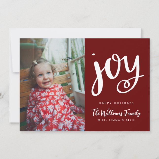 ADD YOUR PHOTO | Happy Holidays JOY Invitation (Front)