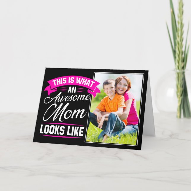Add Your Photo | Happy Mother's Day | Awesome Mom Card (Front)