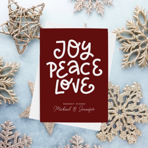ADD YOUR PHOTO  Holiday Wishes Joy Peace Love Invitation