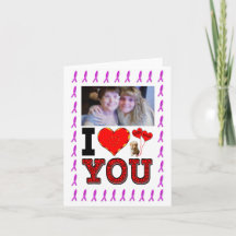 Add Your Photo I Love You Breast Cancer Ribbon