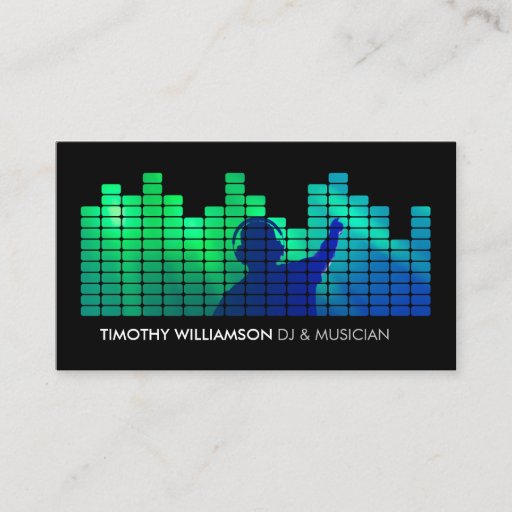 Customizable Add Your Photo II Equalizer DJs, Musicians Business Card