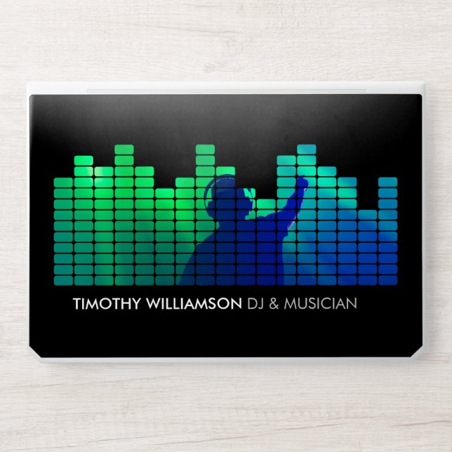 Add Your Photo II Equalizer DJs, Musicians HP Laptop Skin (Front)