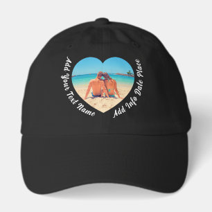 Add Your Photo In Heart Hat Gift Custom Text Name
