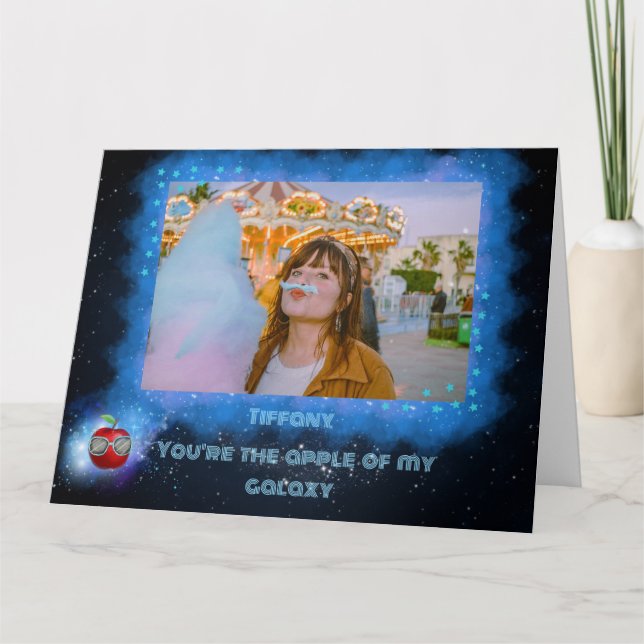 Add Your Photo in Thankful Galaxy Thank You Card (Front)