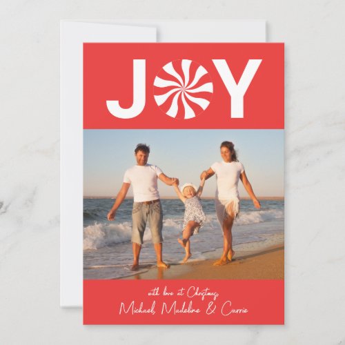 ADD YOUR PHOTO  Joy Peppermint Candy Invitation