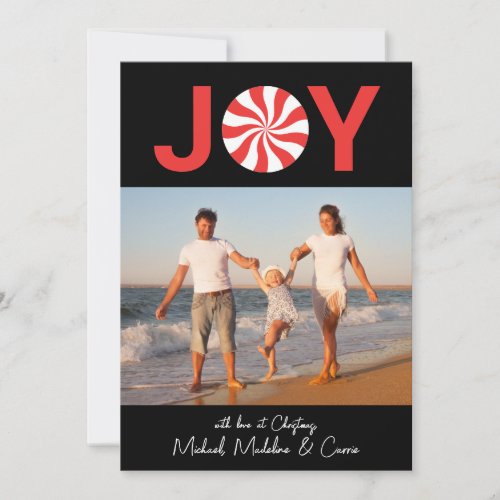 ADD YOUR PHOTO  Joy Peppermint Candy Invitation