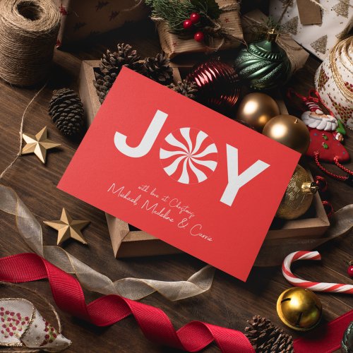 ADD YOUR PHOTO  Joy Peppermint Candy Invitation