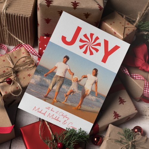 ADD YOUR PHOTO  Joy Peppermint Candy Invitation