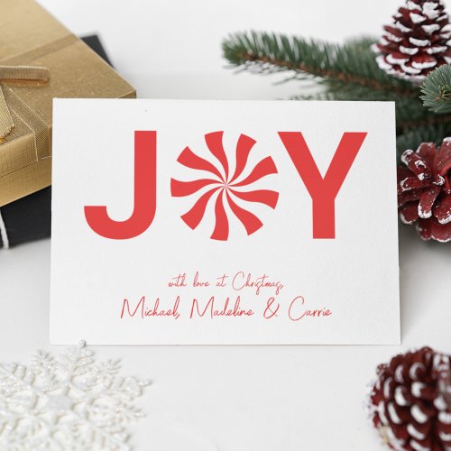 ADD YOUR PHOTO  Joy Peppermint Candy Invitation