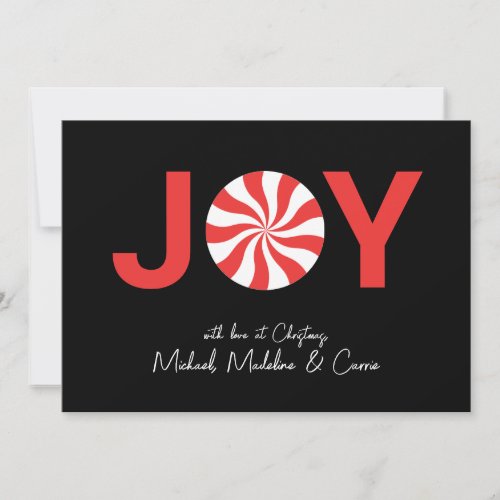 ADD YOUR PHOTO  Joy Peppermint Candy Invitation