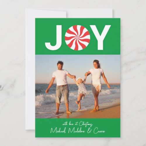 ADD YOUR PHOTO  Joy Peppermint Candy Invitation