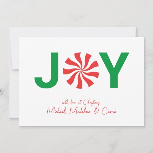 ADD YOUR PHOTO  Joy Peppermint Candy Invitation